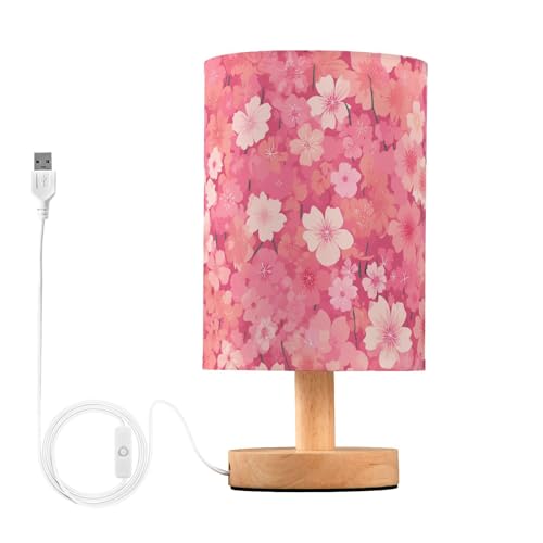 Lámpara de mesa LED rosa con pantalla para dormitorio miniatura 2
