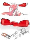 JFG RACING Motorcycle Dirt Bike Handguards,Universal 7/8' 22mm and 1 1/8' 28mm Handlebar Hand Guards for Snowmobile Bike Motocross MX Enduro Scooter ATV TRX CRF XR CR Hawk 125 230 250 300 450 650- Red