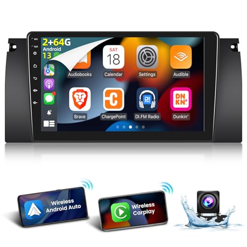 [2G+64G] Car Radio for BMW 5 Series X5 E39 E53 M5 1999-2006, Android Touch Screen Car Play Stereo, Carplay/Android Auto/EQ Audio/Bluetooth/SWC