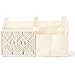 Mkono Bedside Caddy Hanging Organizer, Bunk Woven 7 Pockets Bed Storage Bag Boho Remote Magazine Books Holder with Macrame for Loft Bed College Dorm Bedroom Baby Bed Rails, Ivory