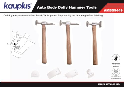 Image of 3PCS Aluminum Auto Body Dent Repair Set - Metal Work Dolly Tool Kit With Chisel, Shrinking, and Utility Pick Hammers