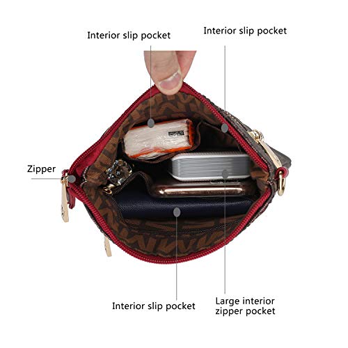 Image of MKFCollection Women's Chocolate Crossbody Handbag