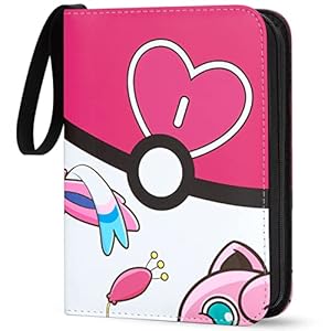 TCGAMES Card Binder 4-Pocket, 440 Pockets Trading Card Collection Binder with Sleeves Pink