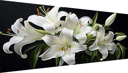 Broderie diamant fleurs de lys 5D avec strass cristal étincelants pour art mural