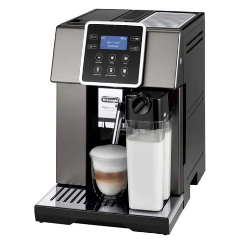 DeLonghi Perfecta Evo Automatische Kaffeemaschine in Bohnen, Espresso, Cappuccino, ESAM420.80.TB, Titan, Schwarz 