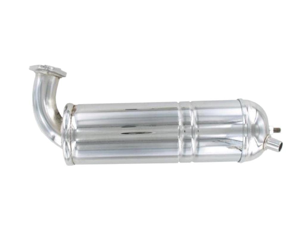 Chrom Auspuff Auspuffanlage mit Flanschanschluss passend für Peugeot 103, 104, Vogue – Tuning