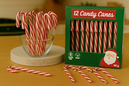 12 Sucre d'orge - Cannes à sucre - 12 cm – Décoration noel sapin - Bonbon - 144 g