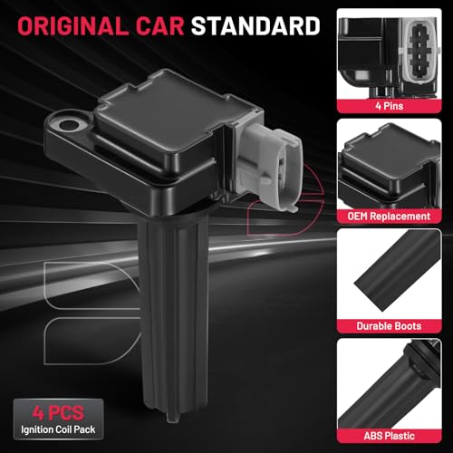 Image of BDFHYK Ignition Coil Packs Compatible with Chevy 2005-2007 Cobalt, Compatible with Saturn 2004-2007 Ion 2.0L l4, Coil for 12584368 UF492 UF-492 GN10721 5C1563 C912 C-912 COP40 48934 12584368 Set of 4