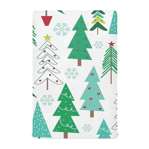 Moudou Christmas Tree Playard Sheet for Boy Girls, Soft Breathable Fitted Toddler Sheet for Standard Playard Bed Mattress, 39 x 27 x 5 Inch