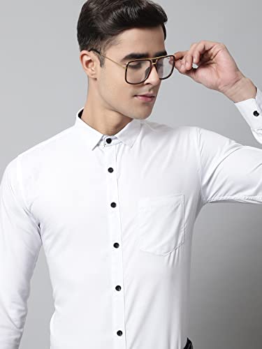 Image of Majestic Man Slim Fit Solid Cotton Blend Formal Shirt for Men