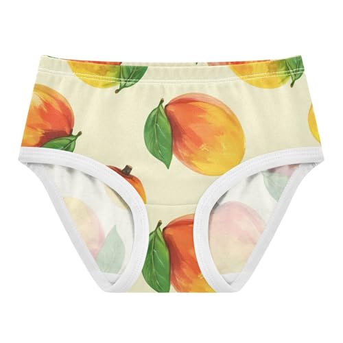Toddler Underwear Custom 2t Cotton Little Girl Panties Colorful Briefs Underpants Watercolor Mango Fruits
