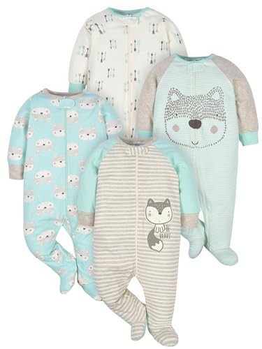Image of Gerber Baby Boys 4 Pack Sleep 'N Play Footie