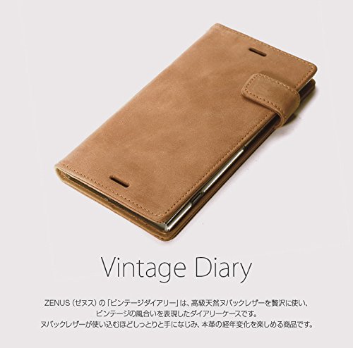 Amazon.co.jp: ZENUS Xperia XZ1 ケース 手帳型 本革 Vintage Diary