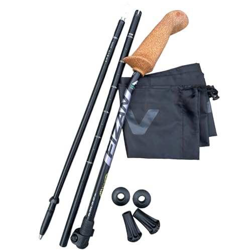 WALX Xplorer Total Body Walking Pair of Poles – Compact & Lightweight Trekking Poles for Travel, Holidays, Hiking & Nordic Walking – Collapsible, Adjustable, with Ergo Grip Handle for Men & Women