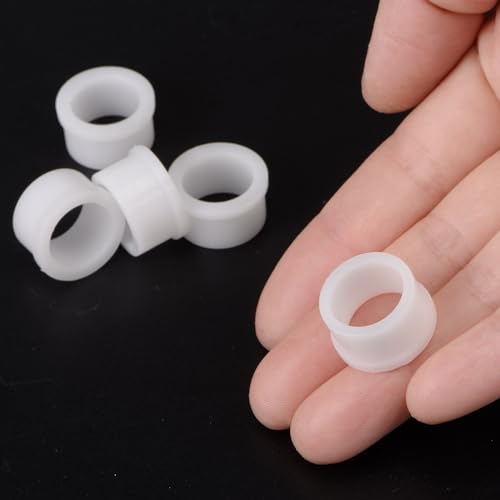 Kozelo 10 Stück Nylon-Flanschbuchsen [12,75 mm Bohrung x 16,35 mm Außendurchmesser x 10 mm Länge] Nylon-Kunststoffbuchsen für Welle, weiß