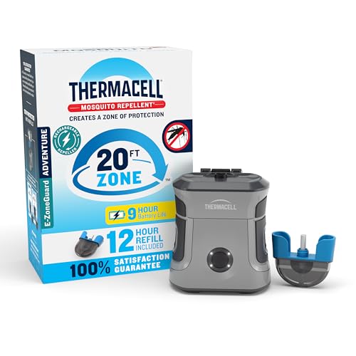 Thermacell Mosquito Repellent Rechargeable Adventure EX-Series EX90; Patio Shield with 9-Hour Battery, Includes 12-Hour Refill, Rubber Armor & Carabiner; Scent Free Bug Spray Alternative