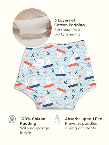 Image of superbottoms Padded Underwear for Babies & Toddlers, 3 Layers of Premium Cotton & DryFeel Layer, Ideal for Diaper-Free Time & Mess-Free Potty Training Pants, Pack of 2