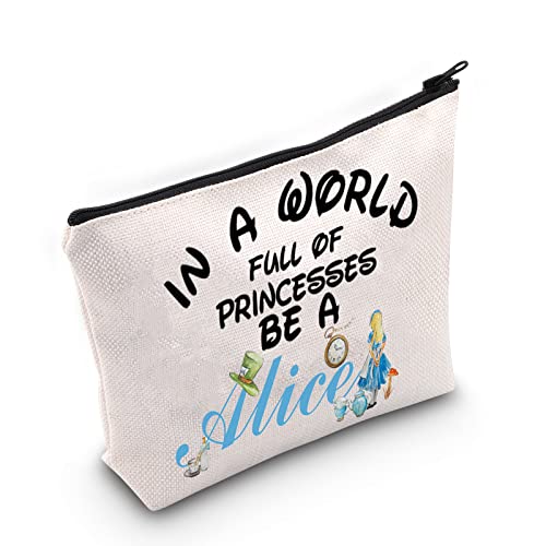 WZMPA Trousse de maquillage Alice Fairy Tale - Cadeau pour les fans d'Alice - Avec fermeture éclair - Pour femmes et filles, Be Ali-ce, Coupe Cover