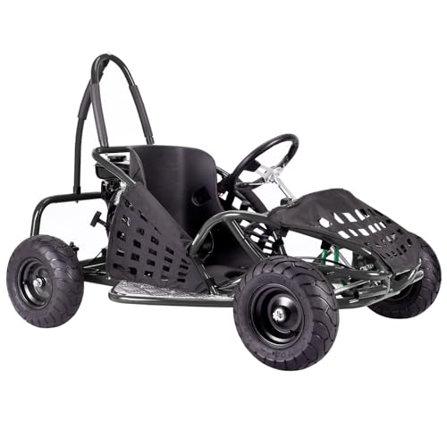 HOVER HEART 79cc 4-Stroke Gas Go Kart, 2.5HP Off Road GoKart EPA Approved with Steel Tubular Frame, Seat Belt, 13 inch All-Terrain Tires for Kids and Teens (Black)