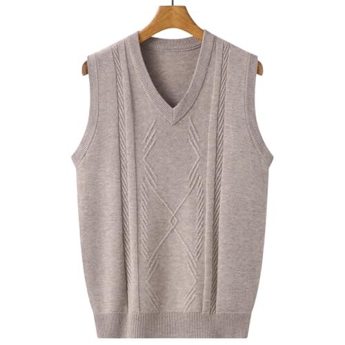 Men's Sleeveless Wool Sweater Vest Knitted Retro Winter Pullover V-Neck Casual Tops4