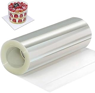 BYKITCHEN Cake Collars, 15cmx10m - 6inch Clear Transparent Acetate Roll, Mousse Cake Sheets, Acetate Cake Sheet for Chocolate Mousse, Cake Decorating