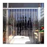 LSSHQ Cortina Lamas PVC Transparente Cortinas PVC Cortina Exterior Adecuado para La Instalación del Salón La Sala Almacenamiento Simple y Fácil Limpiar(1.3mm,0.9x2.4m)