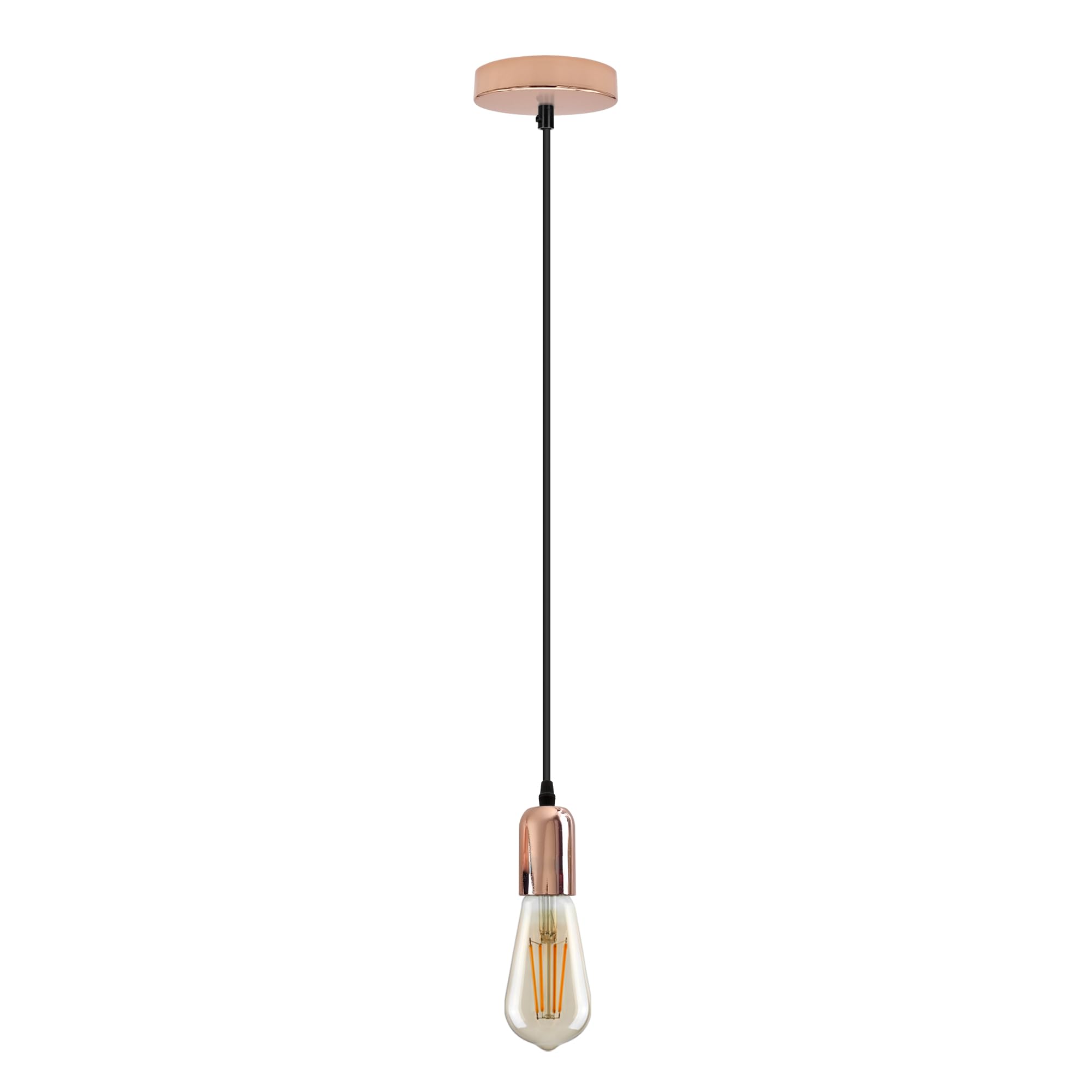 LEDSone Vintage Pendant Light Fixtures Retro Ceiling Pendant Light Fitting with Adjustable Cable E27 Socket Metal Holder Suspended Pendant Light Fitting Kit