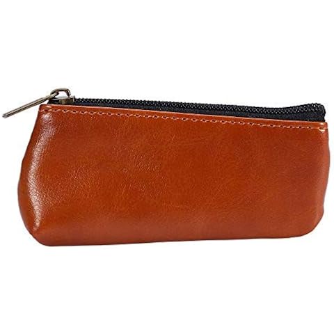 DEWIN Tobacco Pouch Bag - Leather Tobacco Pouch, Portable Zippered PU Leather Pouch Bag Case Holder for Preserving Tobacco & Smoking Pipe Cover