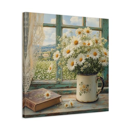 Tableau marguerites 50x50 cm decoration salon
