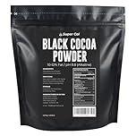 Black Cocoa Powder for Baking - 250g Pouch | Intense Deep Black Dutch Processed Unsweetened Cocoa Powder | pH 8.8 (Zero Bitterness) with 10-12% Fat | Super Cal