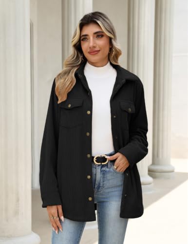 Zeagoo Jackets For Women Fleece Lined Shacket Corduroy Coat Fall Outfits - image 2