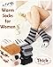 6 Pairs Womens Fuzzy Socks Winter Warm Soft Cozy Fluffy Microfiber House Sleeping Slipper Socks Christmas Gifts,A1-cat socks