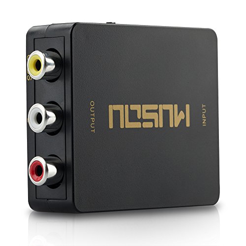 Musou 1080P HDMI to RCA Composite AV Video Audio Converter Support NTSC/PAL for Xbox One,Blu-ray,DVD,PS4,Roku,Chromecast,Laptop,Amazon Fire TV Stick,Apple TV,Black - Thumbnail 2