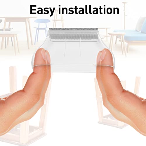 1" x 1.5" Rectangle Chair Leg Protectors for Hardwood Floors, Silicone Covers to Protect Wood Tile Floors Felt Pads, Furniture Leg Caps Reduce Noise.Easy to Move.16 PCS Clear. by CHWM - Image 3