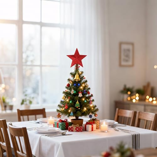 20cm Rot Weihnachtsbaumspitze Stern, Leicht Glitzernde Christbaumspitze Weihnachten Bäume Deko Kunststoff Weihnachtsbaum Sterne Weihnachtsverzierung, Christmas Tree Topper Stars