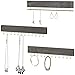 MyGift Vintage Gray Wood 3-Piece Wall-Mounted Jewelry Rack Set