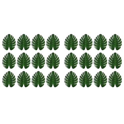 Eoslcusmvl 24X Hojas de Palmeras Tropicales Artificiales DecoracióN de Fiesta en la Jungla Animal Verano Boda Hawaiana DecoracióN de Mesa para el Hogar M