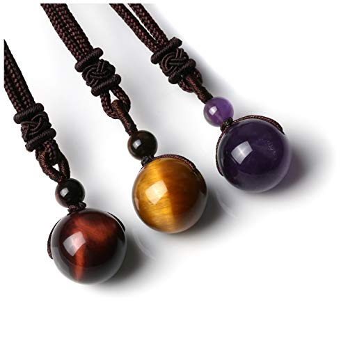 CrystalTears Collana Uomo Donna Ciondolo Rotondo