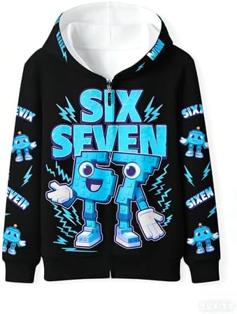 Kids 67 MEME Sweatshirt - 67 Hoodie 67 Kids Sweatshirt Unisex Boys Girls Six Seven Number Hoodie 4-12Years