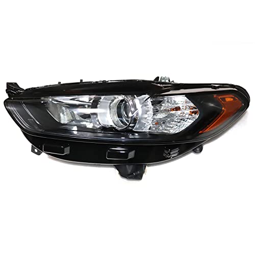 TBVECHI Headlight Assembly For 2013 2014 2015 2016Ford Fusion 4-Door Sedan Halogen Models Driver Side Replacement, Front Headlights Lights Lamps, Black Housing Polycarbonate Lens, FO2503304