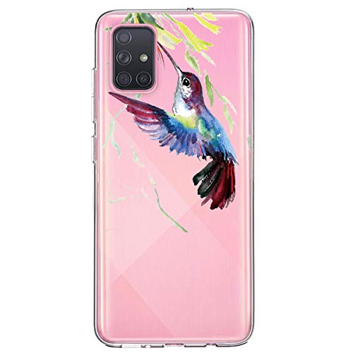 Croazhi für Handyhülle Samsung Galaxy A51 Hülle Transparent Marmor Silikon Cover, Galaxy A51 Hülle Blume Schutzhülle Case - A51 Hüllen Original Design Durchsichtige Galaxy A51 Tasche
