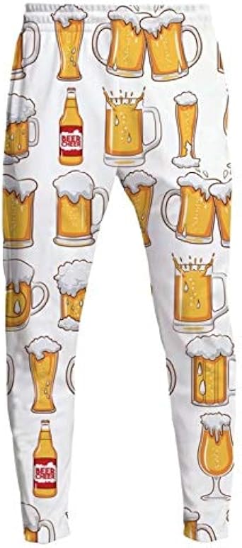 FISHIKII | Pantalón de Chándal Cervezas Poliéster 100% - Forro Fino  Afelpado - Todas Las Temporadas Temporada 2020 - Hombre | Blanco | XS:  Amazon.es: Ropa