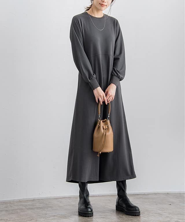 送料0円 Marvelous By Pierrot ドルマンスリーブ フレア ワンピース ポンチ素材 ロング丈 綿混 長袖 レディース Grisdadia Org