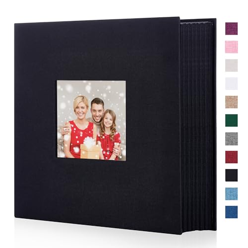 Artmag Fabric Photo Album 4x6 1000 Large Capacity for Family Wedding Anniversary Linen Album Holds 1000 Horizontal and Vertical Photos (1000 Pockets, Black)