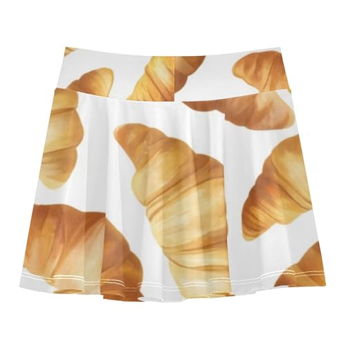 Tennis Skirts Kids Croissants Girls' Shorts Athletic Skorts Cool Pink Flowy Skirt 4t2