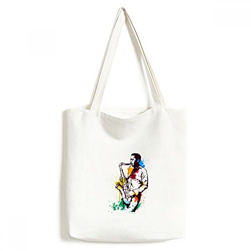 Sac fourre-tout en toile aquarelle rock artisanat lavable 33x40cm multicolor