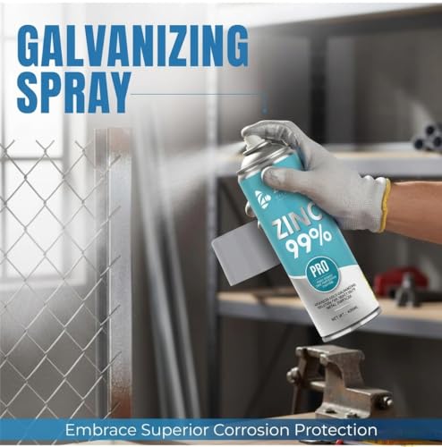 Image of ZEEVA 99% Zinc Acrylic Spray Paint| Cold Galvanizing Spray | Anti-Rust Zinc Coating | Excellent Anticorrosive Protection | Heat & Weld Resistant | Fast Dry | Metal, Auto, Industrial Use