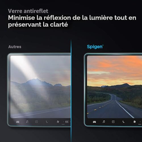 Éliminer les reflets sur Tesla Model 3 avec le verre mat Spigen