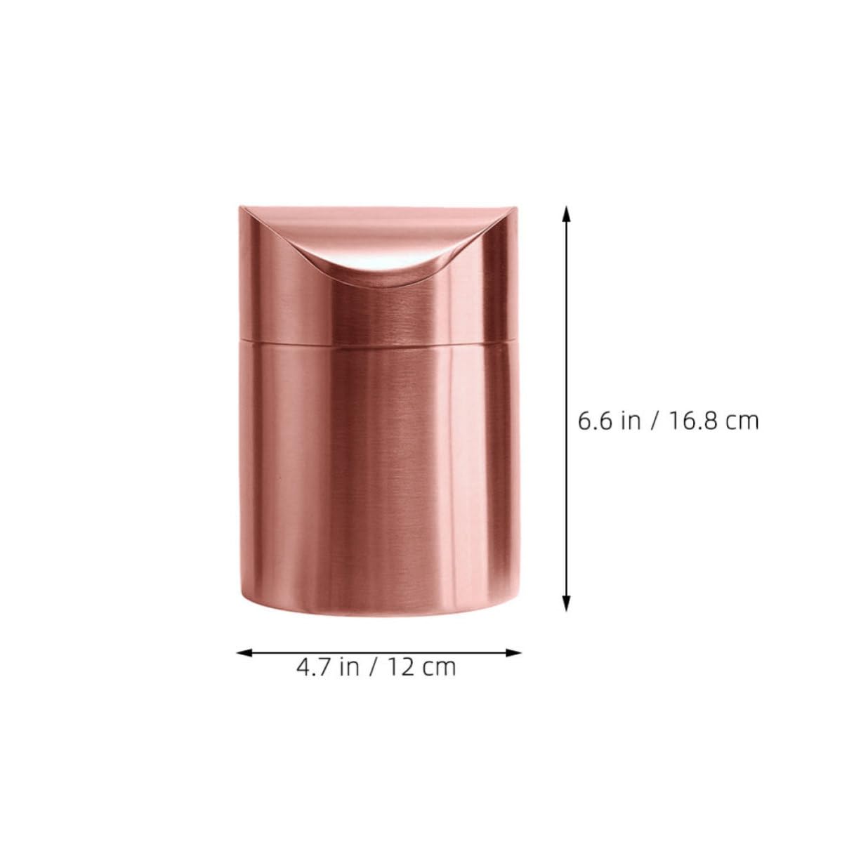 SHERCHPRY Mini Cestino in Acciaio Inox con Coperchio per Rifiuti da Scrivania, Contenitore Salvaspazio Finitura Rame Antico, Perfetto per Auto, Bagno e Ufficio