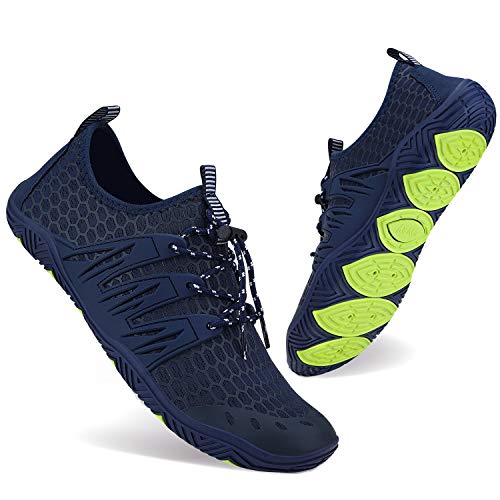 Image of MAYZERO Water Shoes Men Women Swim Surf Shoes Beach Pool Shoes Wide Toe Hiking Aqua Shoes Winter House Slippers